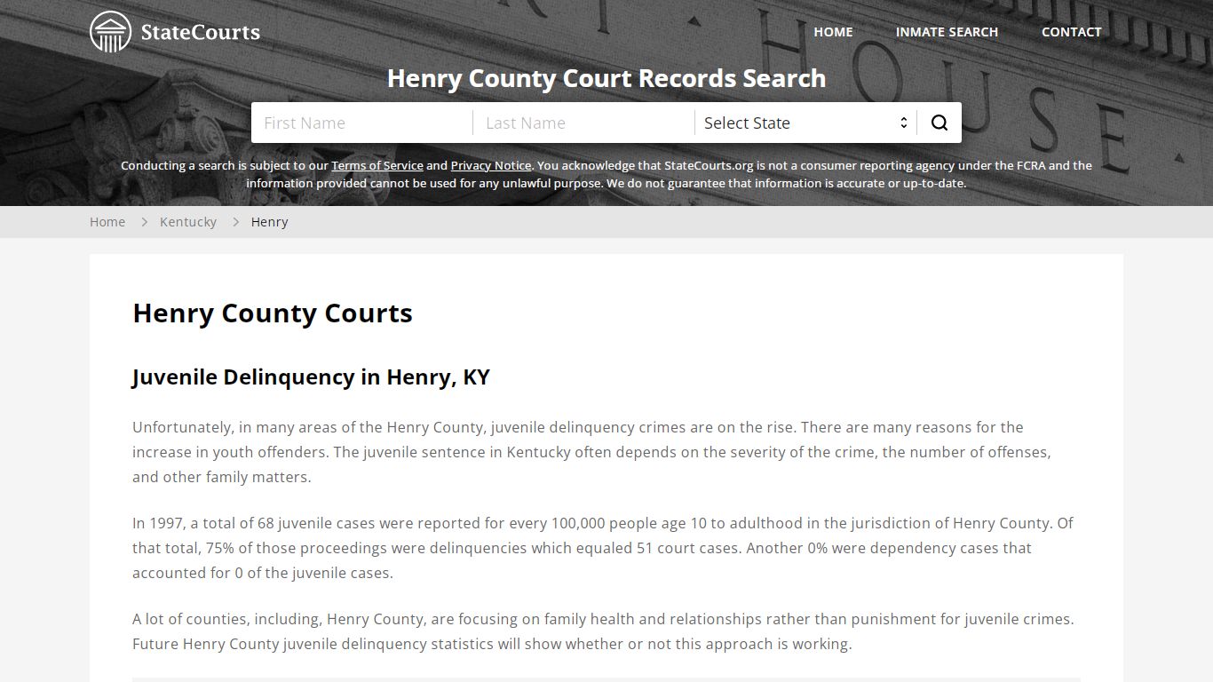 Henry County, KY Courts - Records & Cases - StateCourts